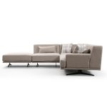 Kënd divani PWF-0516, kënd i djathtë, stof bezhë-e zezë 302x302x80cm - Image 7