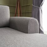 Divani i qoshes së shumanshme-krevat PWF-0534  pëlhurë kafe të lehtë 300x202x78cm - Image 7