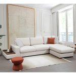 Kënd divani PWF-0540, kënd i majtë, stof bezhë-arrë 312x194x85cm - Image 2