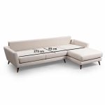 Këndi divan-krevat PWF-0526  majtë pëlhurë qoshe beige-arrë 303x168x85cm - Image 4