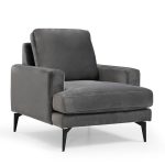 Armchair Fortune  kadife anthracite e zezë 80x90x88cm
