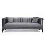 Divan 3-vendësh PWF-0541  anthracite velvet 255x89x79cm