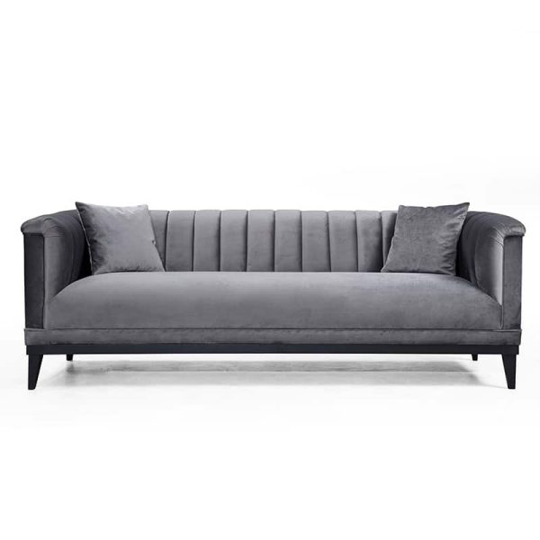 Divan 3-vendësh PWF-0541  anthracite velvet 255x89x79cm