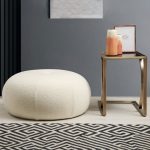 Pouf PWF-0564  pëlhurë krem D55x35cm - Image 2