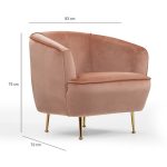 Armchair PWF-0568  pëlhurë gri 83x72x75cm - Image 7