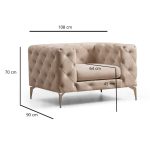 Kolltuk PWF-0579  pëlhurë ecru 108x90x70cm - Image 5