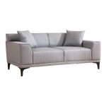 Divan 2 vendesh PWF-0566 pëlhurë  dritë gri 163x69x86cm