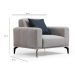 Armchair PWF-0583  pëlhurë gri 97x90x83cm - Image 5