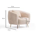 Armchair PWF-0588  pëlhurë bezhë 85x85x80cm - Image 6