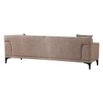 3 seater divan PWF-0566  pëlhurë bezhë-kafe 212x69x86cm - Image 3