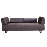 Divan me shtrat 3-vendësh PWF-0595, stof me ngjyrë antracit, 220x90x80cm