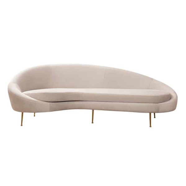 Divan 3-vendësh PWF-0574  kënd i djathtë pëlhurë beige 255x120x85cm