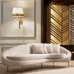 3 seater divan PWF-0574  majtë pëlhurë qoshe bezhë 255x120x85cm - Image 2