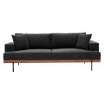 Divan 3-vendësh PWF-0620, stof gri i errët 227x94x76cm - Image 3