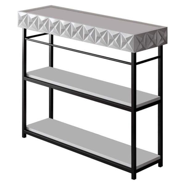 Sideboard PWF-0629  bardhë-zi ngjyra 102x32x83cm