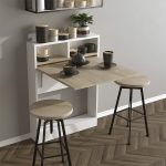 Tavolinë muri e palosshme Interact, në ngjyrë natyrale-e bardhë 70x15x90cm - Image 2