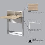 Tavolinë muri e palosshme Interact, në ngjyrë natyrale-e bardhë 70x15x90cm - Image 6