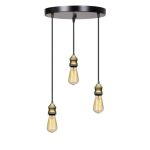 Llambë tavani me 3 drita Sopio, E27, metal ngjyrë e zezë D30x85cm