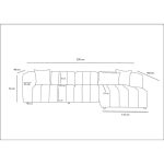 Kënd divani Beyza, kënd i majtë, stof gri i errët 299x160x73cm - Image 6