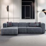 Kënd divani Beyza, kënd i djathtë, stof antracit 299x160x73cm - Image 2