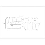 Divani i qoshes Beyza Ι  me këmbë në këndin e djathtë pëlhurë gri të lehtë 128x90x73cm - Image 6