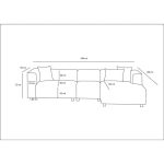 Kënd divani Lindena, kënd i majtë, stof gri i lehtë 296x158x72cm - Image 6