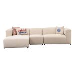 Kënd divani Lindena, kënd i djathtë, stof me ngjyrë krem, 296x158x72cm - Image 3