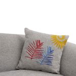 Kënd divani Lindena, kënd i djathtë, stof gri i lehtë 296x158x72cm - Image 4