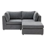 Divan me module të lëvizshme Mottona, stof gri i errët 180x180x84cm - Image 3