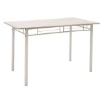 Set ngrënieje Roza  5pcs ngjyra gri të lehta - këmbët e bardha shkëlqim 120x70x75cm - Image 3