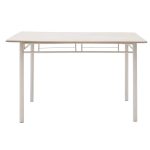 Set ngrënieje Roza  5pcs ngjyra gri të lehta - këmbët e bardha shkëlqim 120x70x75cm - Image 4