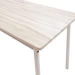 Set ngrënieje Roza  5pcs ngjyra gri të lehta - këmbët e bardha shkëlqim 120x70x75cm - Image 5