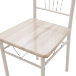 Set ngrënieje Roza  5pcs ngjyra gri të lehta - këmbët e bardha shkëlqim 120x70x75cm - Image 7