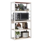 Njësia e raftit të dyshemesë Tace  metalike në ngjyrë të bardhë-natyrore 50x30x129cm