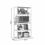 Njësia e raftit të dyshemesë Tace  metalike në ngjyrë të bardhë-natyrore 50x30x129cm - Image 3