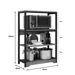 Njësia e raftit të dyshemesë Daan  metalike në ngjyrë arrë të zezë 60x30x100cm - Image 3