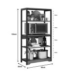 Njësia e sfelfit të dyshemesë Obra  metalike në ngjyrë arrë të zezë 60x30x126cm - Image 4