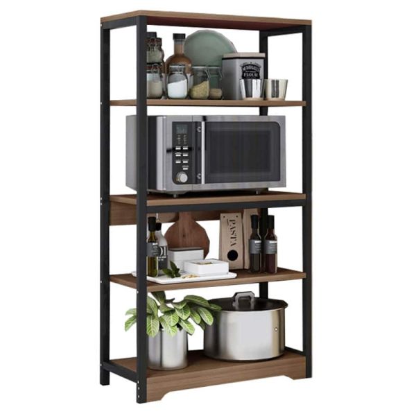 Njësia e sfelfit të dyshemesë Obra  metalike në ngjyrë arrë të zezë 60x30x126cm