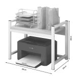 Njësia e raftit të dyshemesë Cadia  metalike me ngjyrë të bardhë-natyrore 53x35x44cm - Image 3
