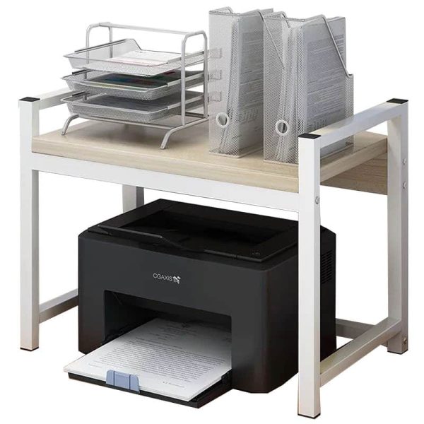 Njësia e raftit të dyshemesë Cadia metalike me ngjyrë të bardhë-natyrore 53x35x44cm