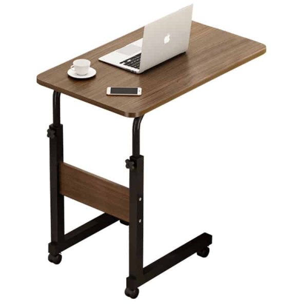 Tabela anësore Talf  mbi rrotat me ngjyrë të zezë-arrë 60x40x85cm