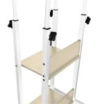 Babs  side table on wheels in white-natural color 60x40x86cm - Image 3