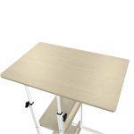 Babs  side table on wheels in white-natural color 60x40x86cm - Image 4