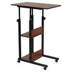 Tavolinë anësore mbi rrota Babs  me ngjyrë të zezë arrë 60x40x86cm