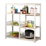 Njësia e raftit të dyshemesë Polis  metal bardhë-natyrore 80x30x80cm