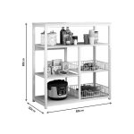 Njësia e raftit të dyshemesë Polis  metal bardhë-natyrore 80x30x80cm - Image 3