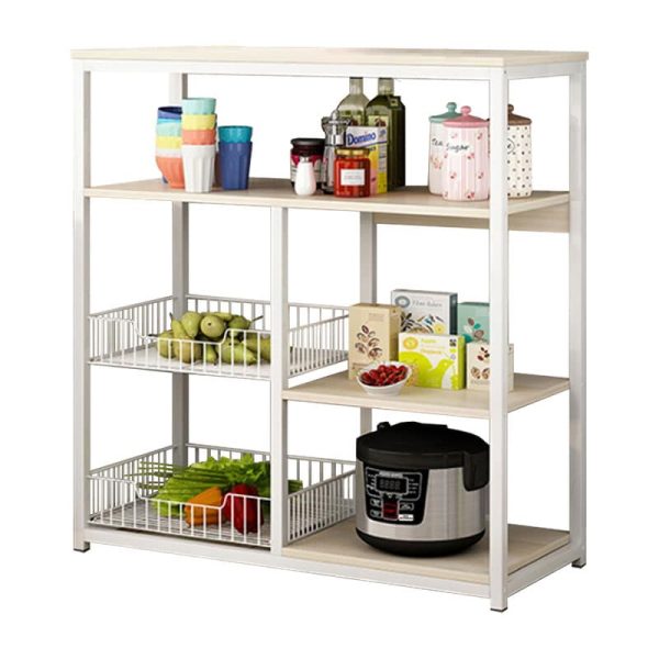 Njësia e raftit të dyshemesë Polis  metal bardhë-natyrore 80x30x80cm