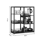 Njësia e raftit të dyshemesë Tati metal black-arrë 80x30x101cm - Image 3