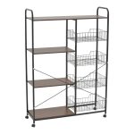 4-Shkallë Trolley Noli MDF arra-e zezë 90x30x130cm - Image 4