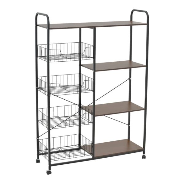 4-Shkallë Trolley Noli MDF arra-e zezë 90x30x130cm